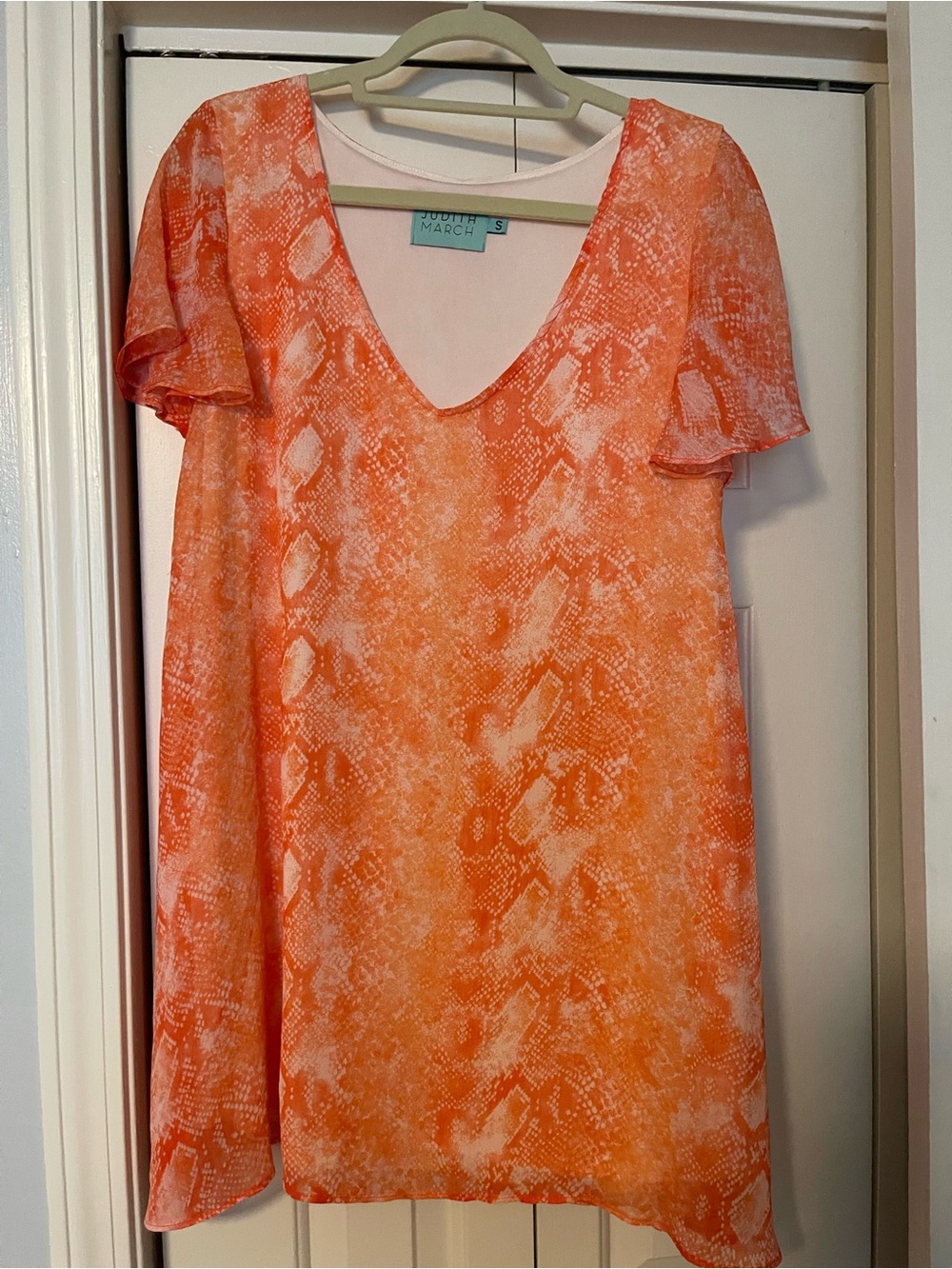 Judith March Orange Snake-Print Dress